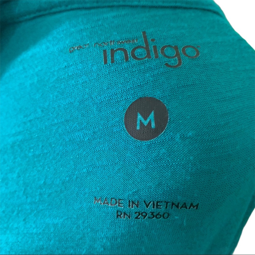 🎀 GNW Indigo- Teal Green Soft  Tee- M - Picture 9 of 9